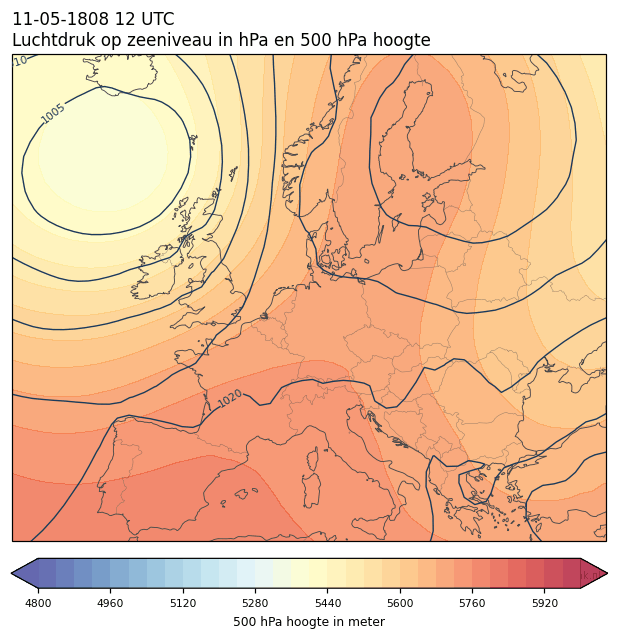 Weerkaart van 11 mei 1808 om 12 UTC