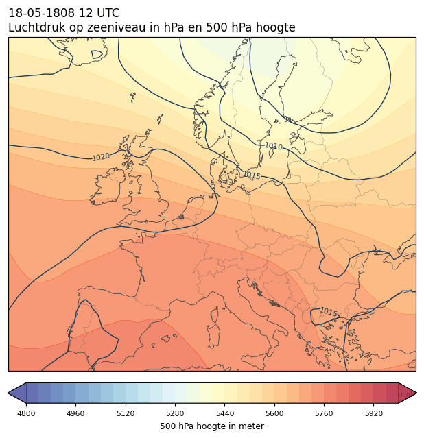 Weerkaart van 18 mei 1808 om 12 UTC