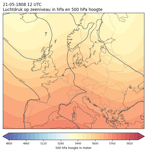 Weerkaart van 21 mei 1808 om 12 UTC