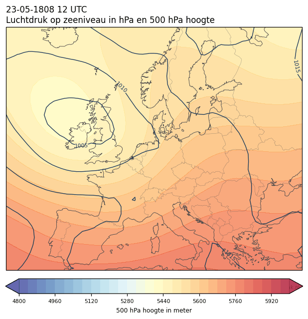 Weerkaart van 23 mei 1808 om 12 UTC
