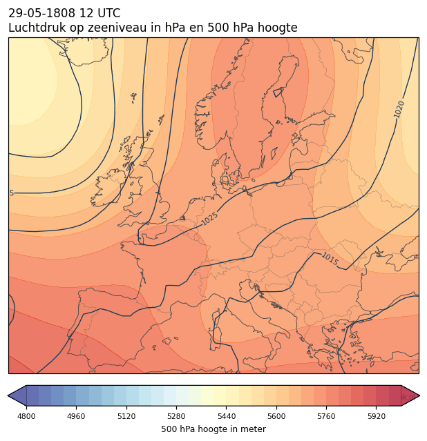 Weerkaart van 29 mei 1808 om 12 UTC