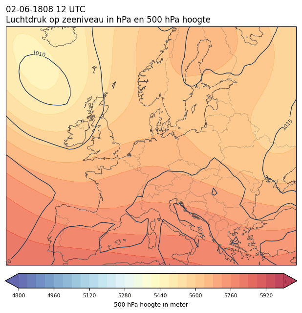 Weerkaart van 2 juni 1808 om 12 UTC