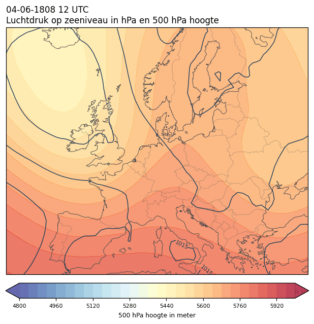 Weerkaart van 4 juni 1808 om 12 UTC