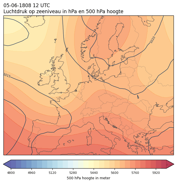 Weerkaart van 5 juni 1808 om 12 UTC