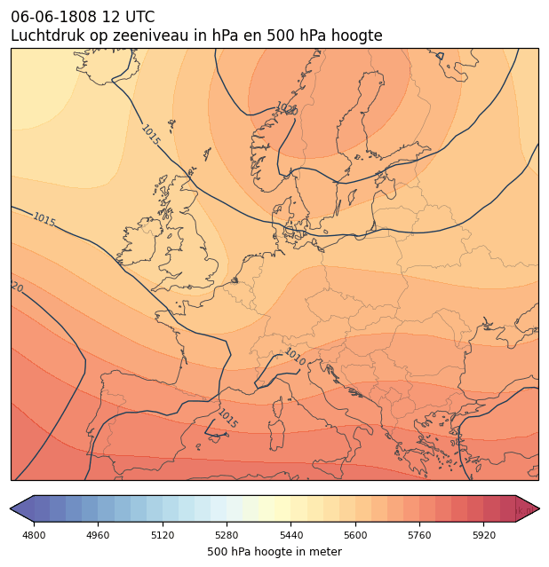 Weerkaart van 6 juni 1808 om 12 UTC