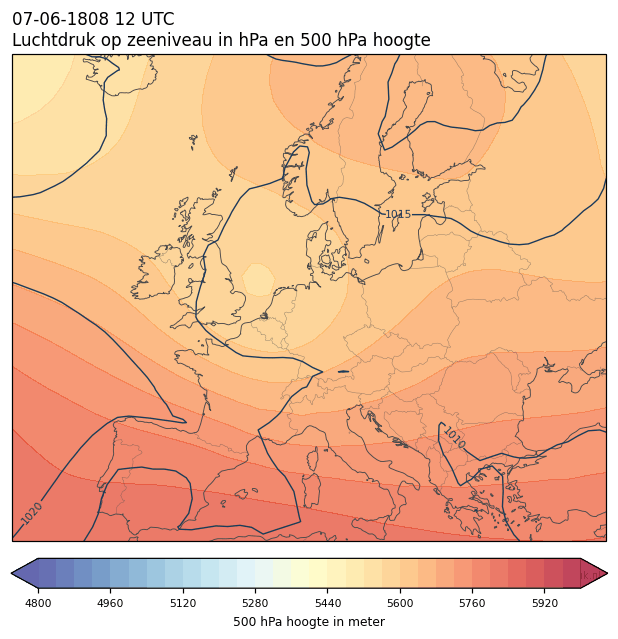 Weerkaart van 7 juni 1808 om 12 UTC