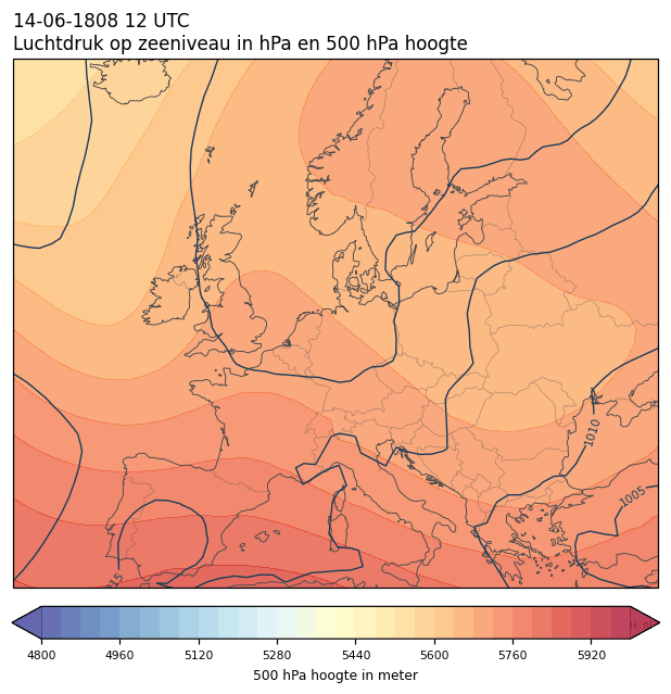 Weerkaart van 14 juni 1808 om 12 UTC