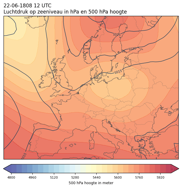 Weerkaart van 22 juni 1808 om 12 UTC