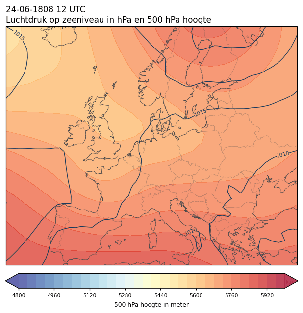 Weerkaart van 24 juni 1808 om 12 UTC