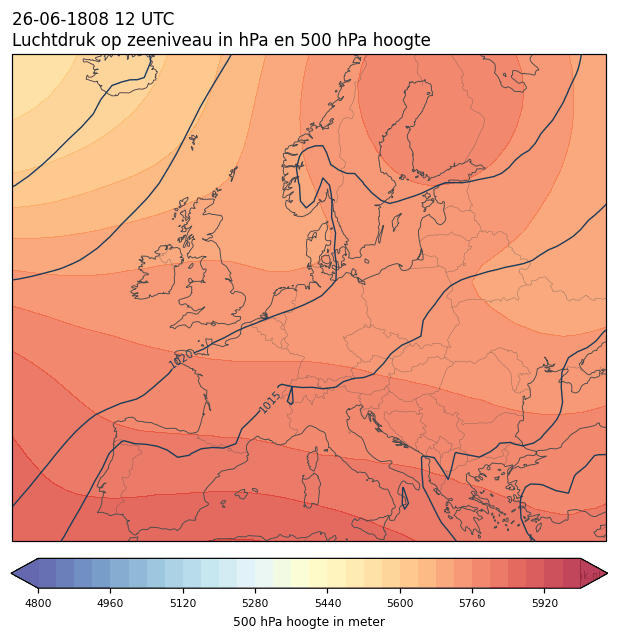 Weerkaart van 26 juni 1808 om 12 UTC