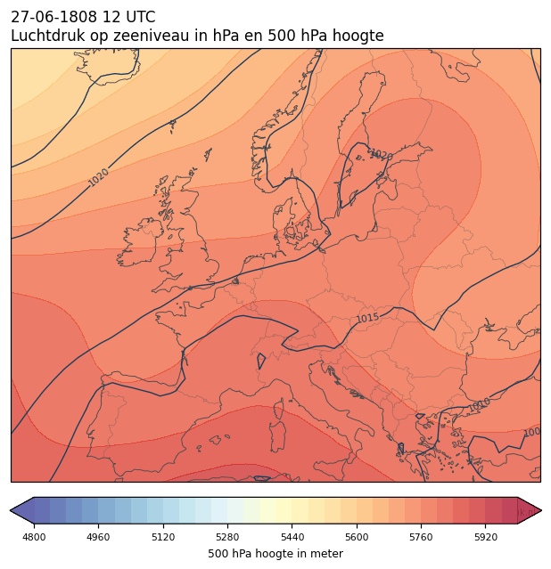 Weerkaart van 27 juni 1808 om 12 UTC