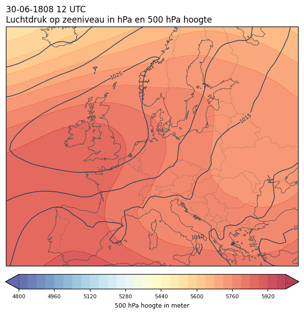 Weerkaart van 30 juni 1808 om 12 UTC