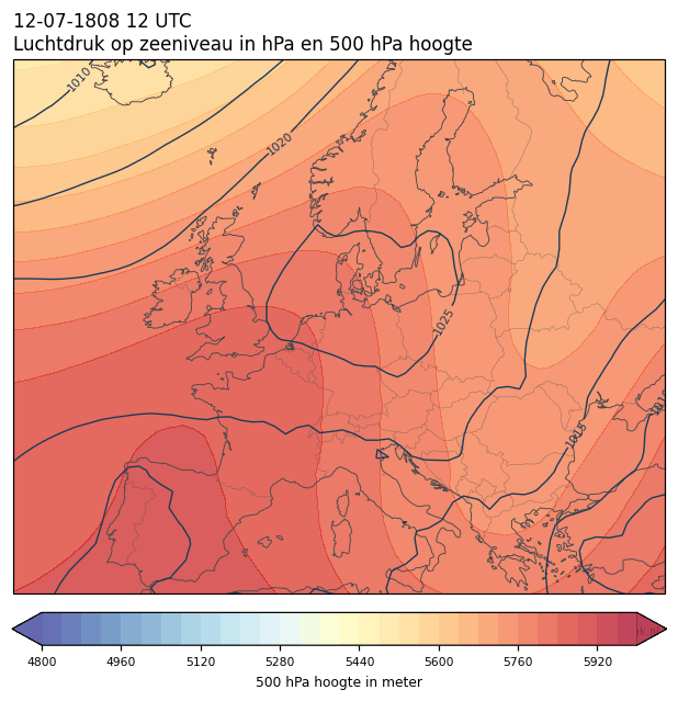 Weerkaart van 12 juli 1808 om 12 UTC