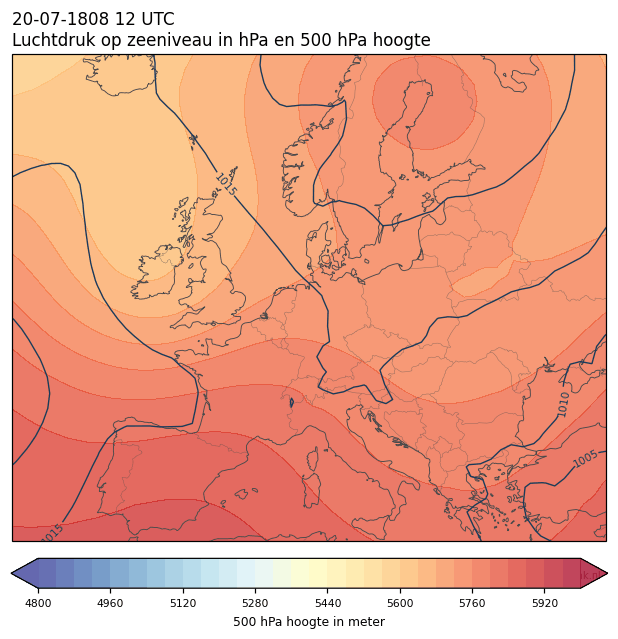Weerkaart van 20 juli 1808 om 12 UTC