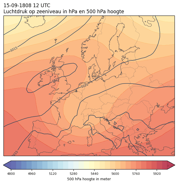 Weerkaart van 15 september 1808 om 12 UTC