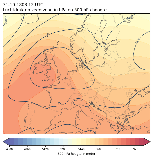 Weerkaart van 31 oktober 1808 om 12 UTC