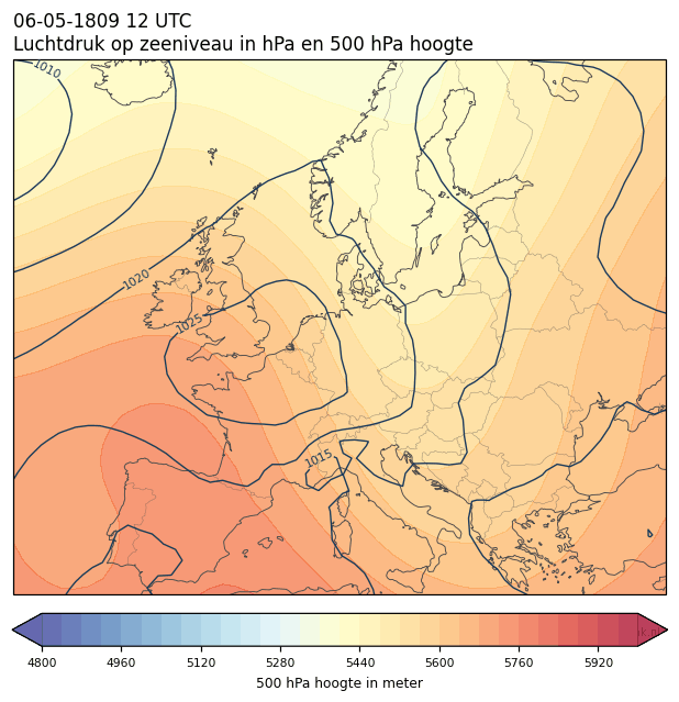 Weerkaart van 6 mei 1809 om 12 UTC