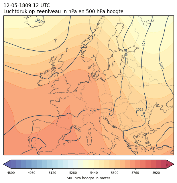 Weerkaart van 12 mei 1809 om 12 UTC