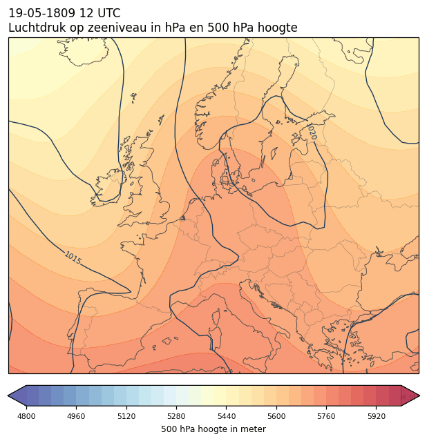 Weerkaart van 19 mei 1809 om 12 UTC