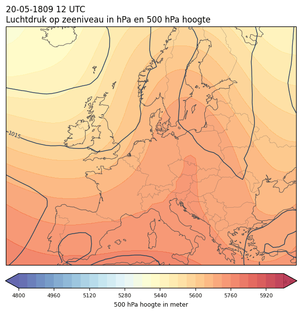 Weerkaart van 20 mei 1809 om 12 UTC