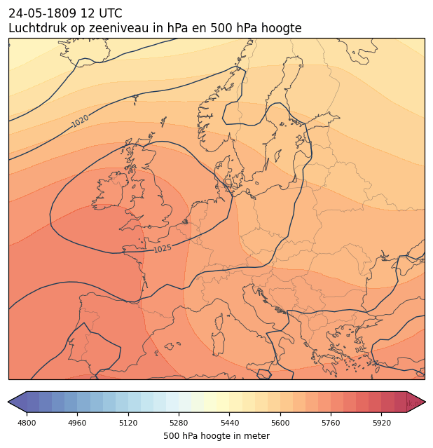 Weerkaart van 24 mei 1809 om 12 UTC