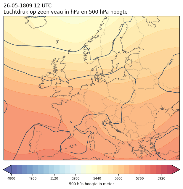 Weerkaart van 26 mei 1809 om 12 UTC
