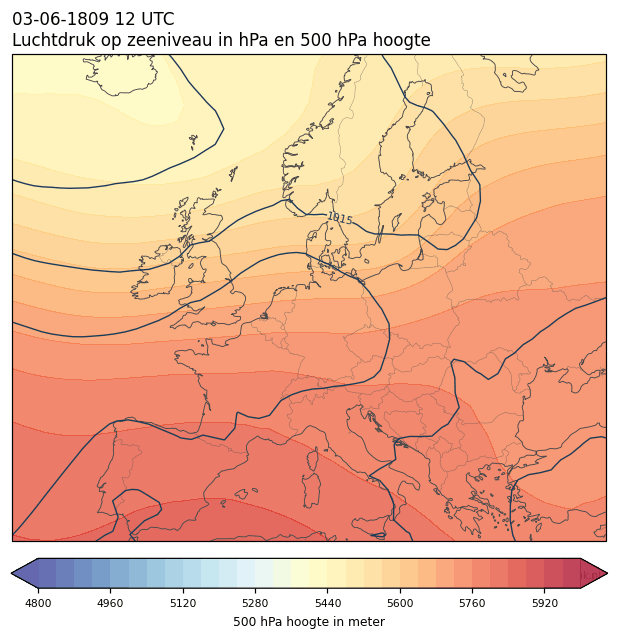 Weerkaart van 3 juni 1809 om 12 UTC
