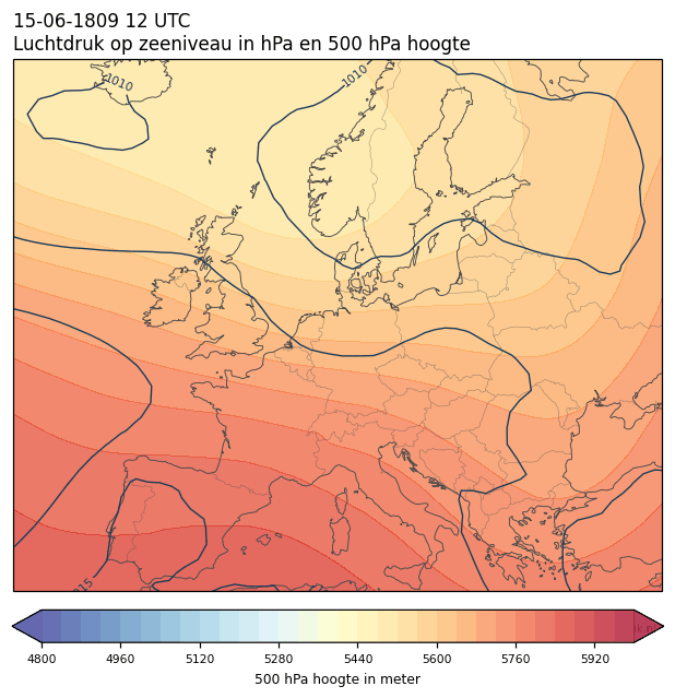 Weerkaart van 15 juni 1809 om 12 UTC