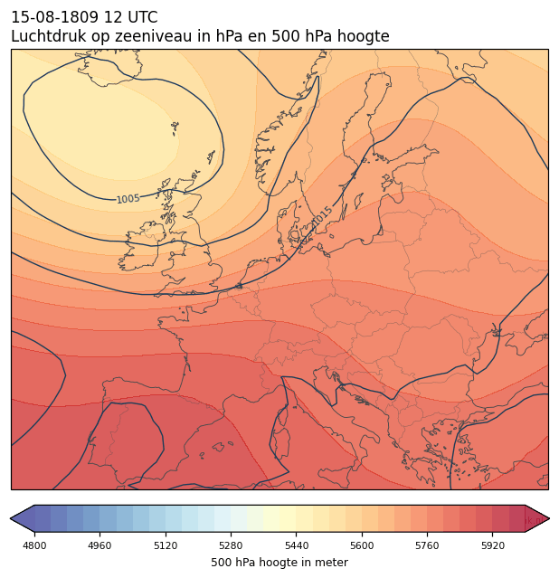 Weerkaart van 15 augustus 1809 om 12 UTC