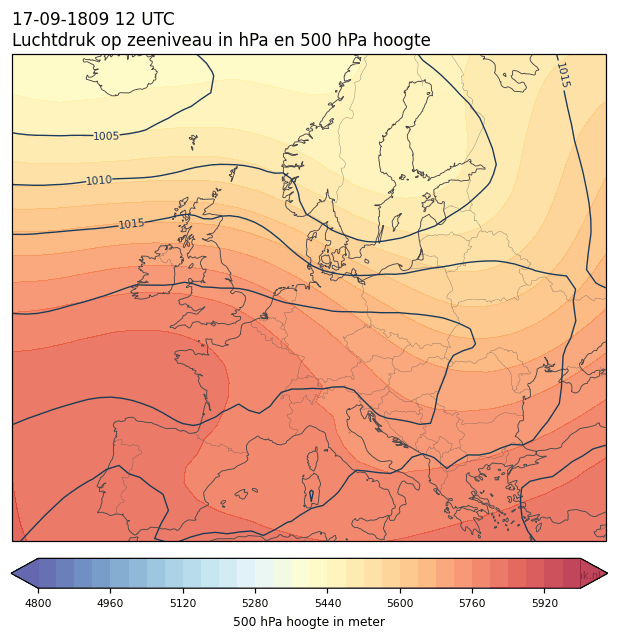Weerkaart van 17 september 1809 om 12 UTC
