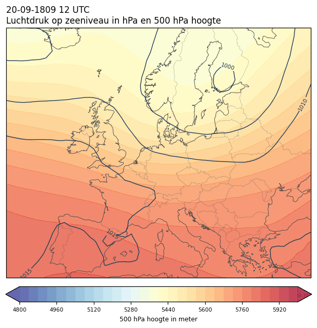 Weerkaart van 20 september 1809 om 12 UTC
