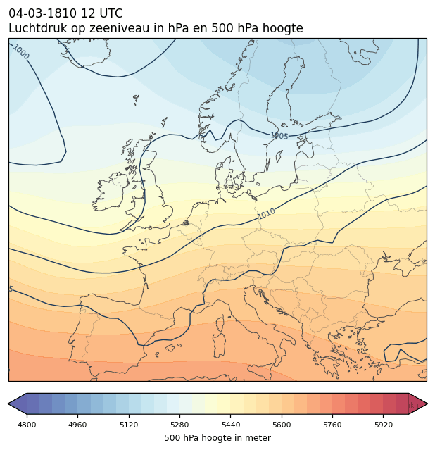 Weerkaart van 4 maart 1810 om 12 UTC