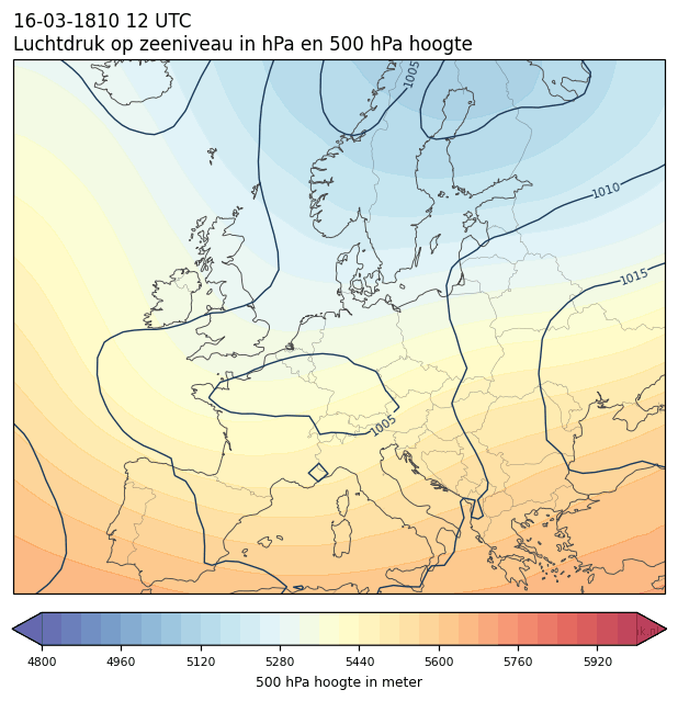 Weerkaart van 16 maart 1810 om 12 UTC