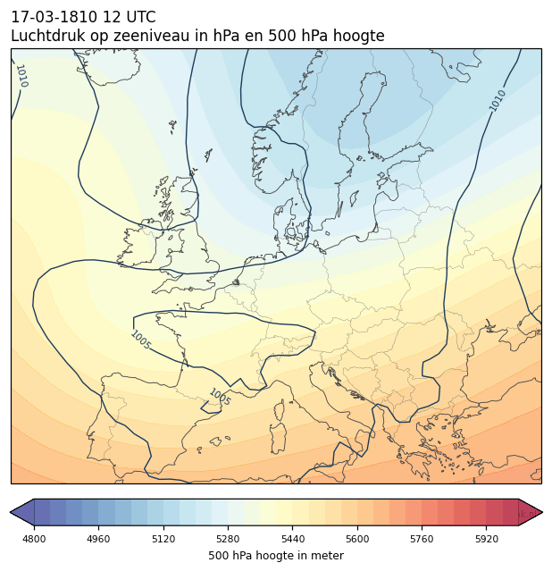 Weerkaart van 17 maart 1810 om 12 UTC
