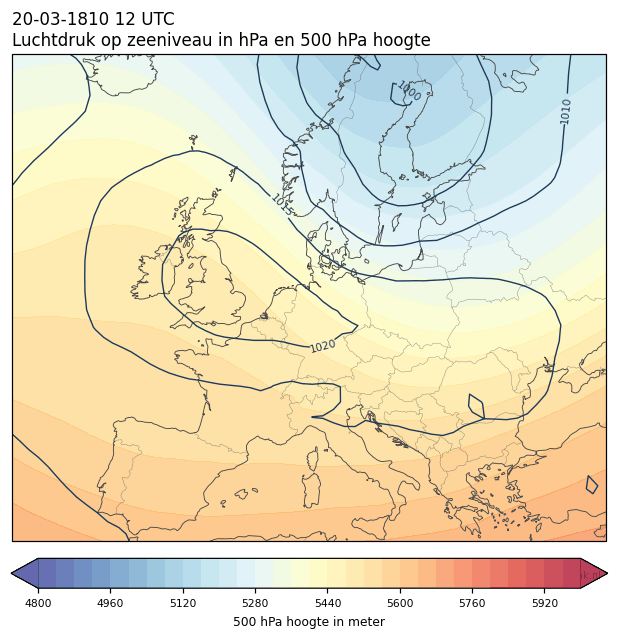Weerkaart van 20 maart 1810 om 12 UTC