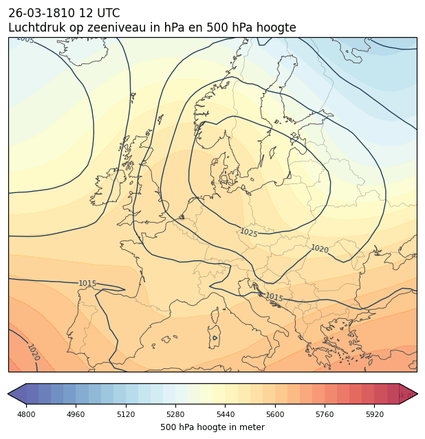 Weerkaart van 26 maart 1810 om 12 UTC