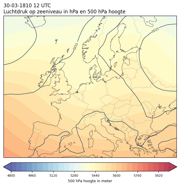 Weerkaart van 30 maart 1810 om 12 UTC