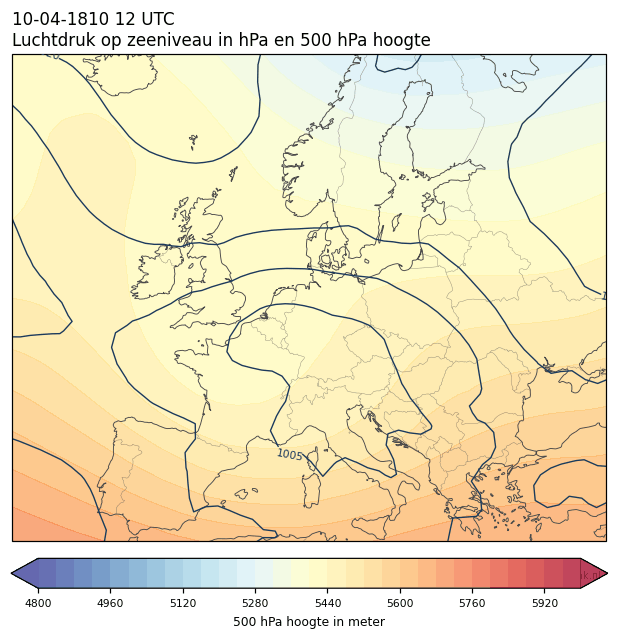 Weerkaart van 10 april 1810 om 12 UTC