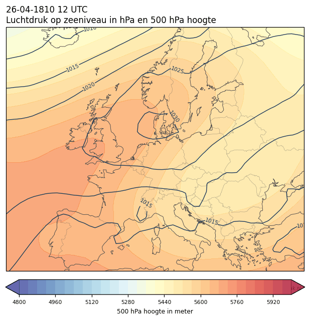 Weerkaart van 26 april 1810 om 12 UTC