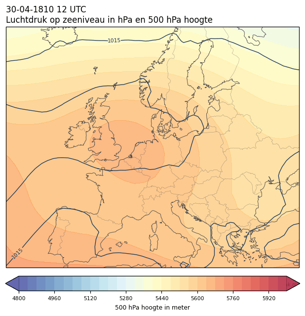 Weerkaart van 30 april 1810 om 12 UTC