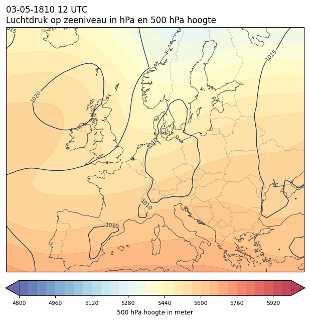 Weerkaart van 3 mei 1810 om 12 UTC