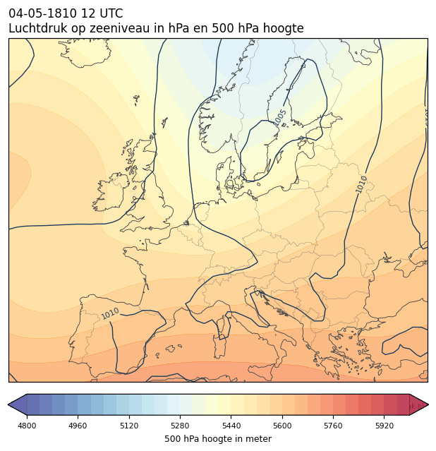 Weerkaart van 4 mei 1810 om 12 UTC