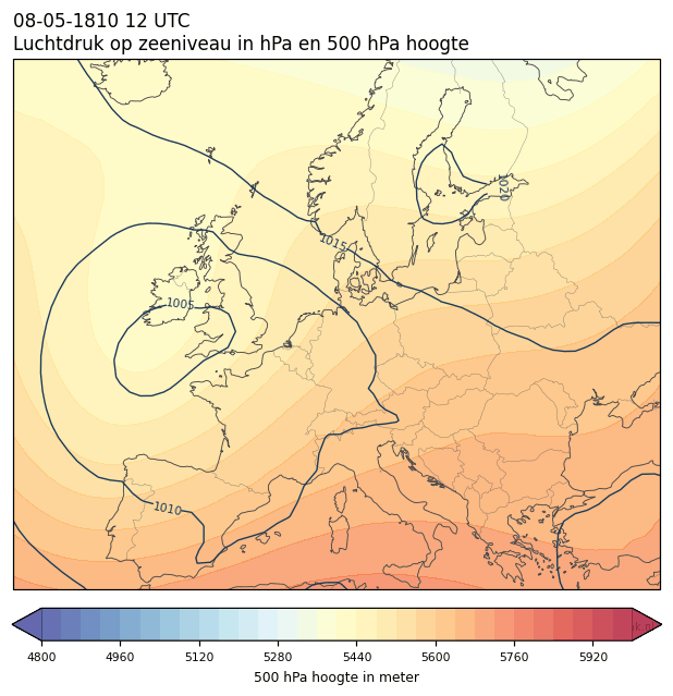 Weerkaart van 8 mei 1810 om 12 UTC