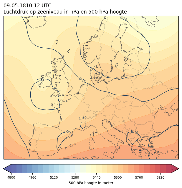 Weerkaart van 9 mei 1810 om 12 UTC