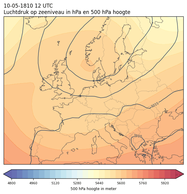 Weerkaart van 10 mei 1810 om 12 UTC