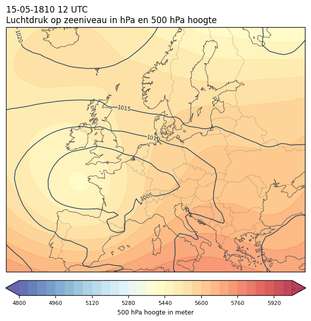 Weerkaart van 15 mei 1810 om 12 UTC