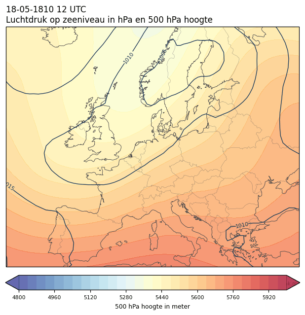 Weerkaart van 18 mei 1810 om 12 UTC