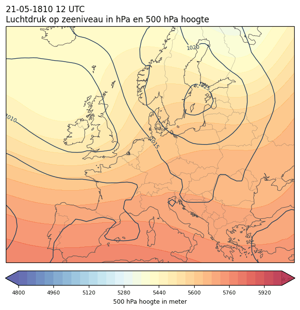Weerkaart van 21 mei 1810 om 12 UTC
