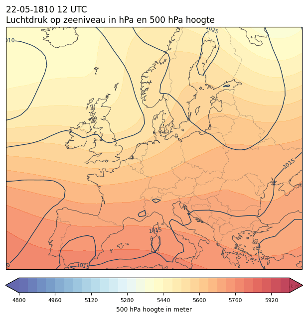 Weerkaart van 22 mei 1810 om 12 UTC