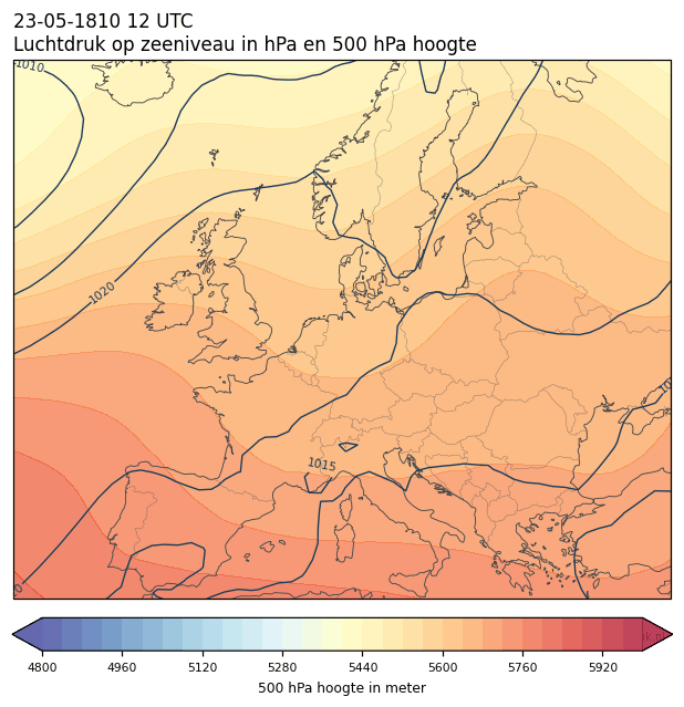 Weerkaart van 23 mei 1810 om 12 UTC